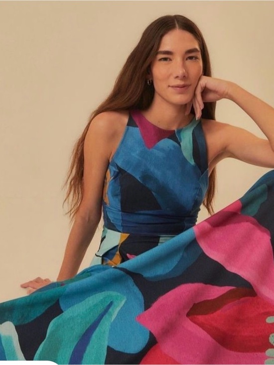 FARM Rio Dresses & Skirts - FARM Rio Colorful Festival Multicolor Abstract Floral Maxi Dress